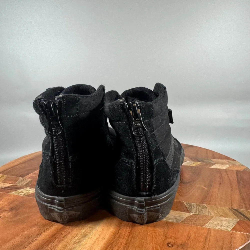 Vans Kids Sk8-Hi Zip Black Suede Canvas High Top Sneakers Youth 3.0 721356